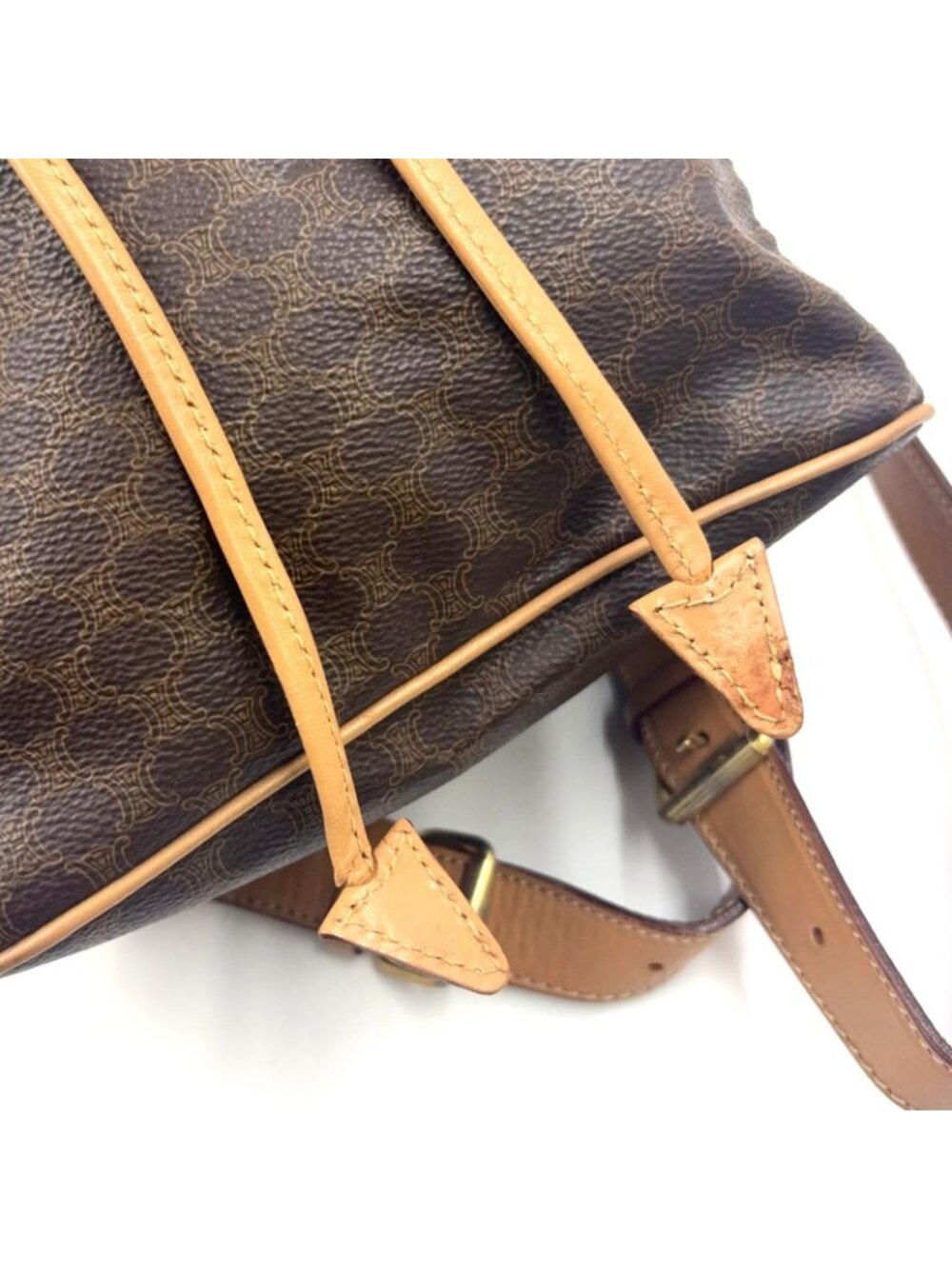 Celine Macadam Pattern Brown Backpack Gold - Picture 13 of 15